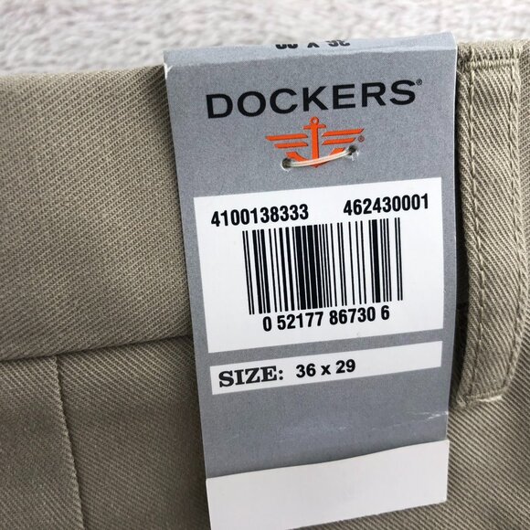 NWT Dockers Mens Pants 36x29 Khaki D4 Chino Straight Leg Workwear Classic Fit - Picture 4 of 16